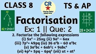 Class 8 ||Chapter : 12|| Ex : 1 Que No: 2 Factorisation ||Maths|| AP & TS || CBSE||