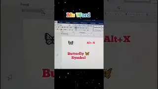 Butterfly 🦋 symbol in Ms word shortcut keys #shorts #viral #trending #computerinformationlibrary