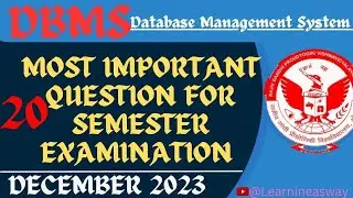 Database Management System MostImportant Question||#rgpv #dbms for#rgpvexam2023 #rgpvexam#rgpvcse