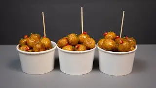 Carrot Balls w/ Sauce | ASMR