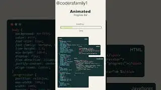 Animated progress bar create using html css javascript 
