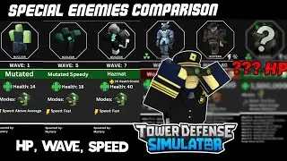 ALL TDS Special Enemies Comparison (Tower Defense Simulator Roblox)