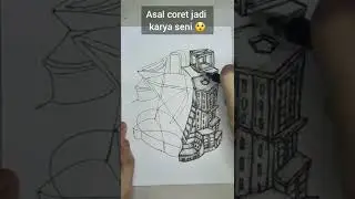 Asal coret, Endingnya bikin melongo 😲 #shorts #artwork #coretan #handdrawing