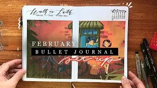 February 2022 Minimalistic Bullet Journal Set Up || Bujo Plan With Me || Movies + Goals Tracker