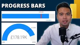 NATIVE PROGRESS BARS using GAUGE or LINE CHARTS Step by Step // Beginners Guide to Power BI in 2023