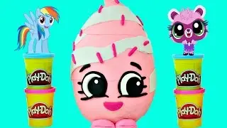 MEGA Surprise Egg Shopkins Opening Barbie Hello Kitty My Little Pony LEGO with Cherbear Toys