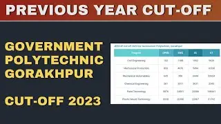 Previous Year JEECUP CUT-OFF | Government Polytechnic Gorakhpur