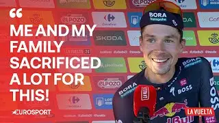 Primoz Roglic reacts to being crowned the RECORD HOLDER of overall wins at La Vuelta 👑🐐