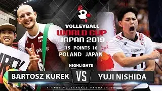 Bartosz Kurek vs Yuji Nishida | Poland vs Japan | Highlights | Men's Volleyball World Cup 2019