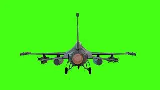F 16 Jet Fighter Plane, Green Screen