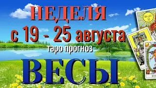 ВЕСЫ 🌷🌷🌷 НЕДЕЛЯ с 19 - 25 АВГУСТА 2024 года Таро Прогноз ГОРОСКОП Angel Tarot