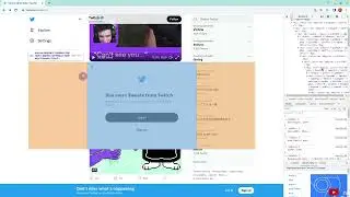 Twitter remove log in popup box