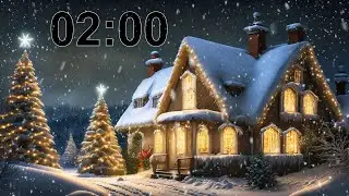 2 Minute Timer | Relaxing Christmas Music w/ Snow Animation 🎶