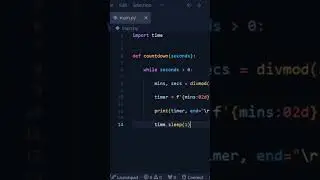 count down timer in python  #python  #learnpython #programming