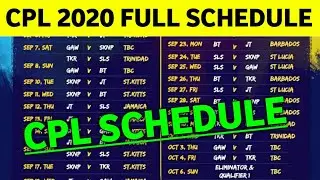 CPL 2020 FULL SCHEDULE : CPL 2020 FULL SCHEDULE DATE, TIMING & LIVE STREAMING