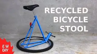 Recycled bicycle stool.