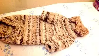 вязаный свитер для сфинкса или маленькой собачки,часть 5