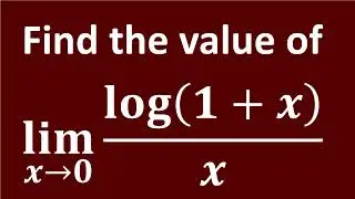Limit of log(1 + x)/x as x approaches 0