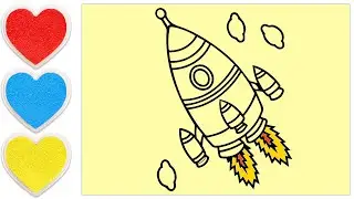 Sand Painting a Rocket | How to painting with sand, sand art