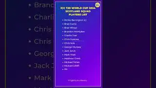 Scotland Squad for ICC Men's T20 World Cup 2024 Team & Reserve Players List - RamuReels