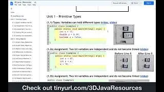 3D Java examples - Overview (https://tinyurl.com/3DJavaResources)