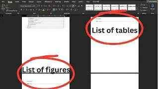 Automatic list of tables and list of figures on a thesis