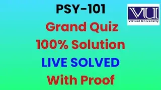 PSY-101 LIVE Grand Quiz With solution Fall 2020