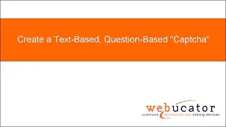 Create a Text-Based, Question-Based Captcha