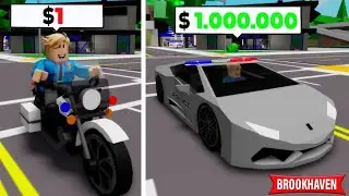 $1 Polis Arabası vs $1.000.000 Polis Arabası!! 🏡Roblox Brookhaven RP
