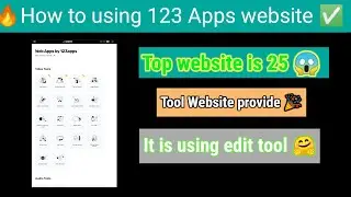 🤯🔥how to using 123 apps website|😱🤷Remove LOGO | Edit video | 🤟 tool is provide this website 📱👩‍💻🎉