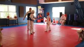 Taekwondo Sparring Match: 13 (yellow belt) vs 11 (blue belt) year olds