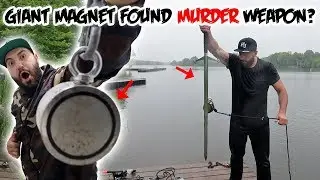 I USED A GIANT MAGNET TO FIND POSSIBLE MURDER WEAPON IN A DARK SCARY RIVER! (MAGNET FISHING)