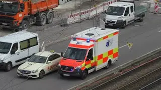 German Ambulance responding in the city