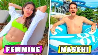 MASCHI vs FEMMINE in VACANZA!! *Parco Acquatico VS Spiaggia*