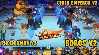 🔥🔥 PVP SSR+ Gouketsu V2 Phoenixman V2 vs Boros Child Emperor V2 Gameplay One Punch Man The Strongest