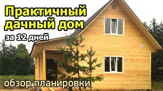 Проект дачного дома 6 на 8. Каркасный дом с мансардной и террасой. Планировка домика