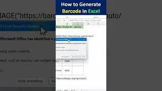 #Shorts | How to generate barcode in excel | ICT Nuggets | #shorts