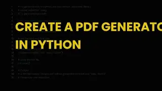Create a pdf generator in python