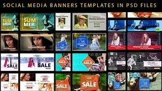 Social Media Banners Templates Download In PSD Files |Sheri SK| |Horizontal And Vertical Banners|