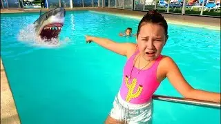 Baby Shark Saved By Ruby & Bonnie Kids Pretend Play in Swimming Pool