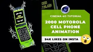 🤯📱 94K LIKES ON INSTA - CREATE A 2000 CHROME MOTOROLA FLIP ANIMATION 📱🤯 - CINEMA 4D 2024  TUTORIAL