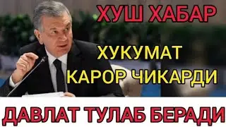 ХУШ ХАБАР! ХУКУМАТ КАРОР ЧИКАРДИ ДАВЛАТ ТУЛАБ БЕРАДИ