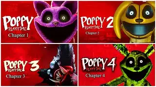 Poppy Playtime Full Gameplay Walkthrough | Chapter 1,2,3 & 4 (No Commentary) - All Secrets & Endings
