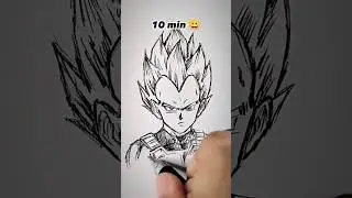 How to Draw Vegeta | DragonBall in 10sec, 10mins, 10hrs 😳 