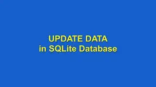 How to use UPDATE using SQLite
