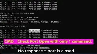 CMD   Check Port Open with only 1 command.