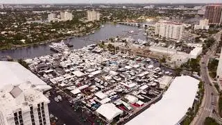 International Boat Show 2021 Ft Lauderdale Fl Usa / Videohive, Stock footage, Overhead