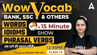 12:45 PM - WOW VOCAB | English Vocabulary for Competitive Exams | Class #15 by Rupam Chikara