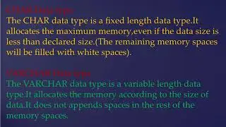 Difference between CHAR and VARCHAR in SQL