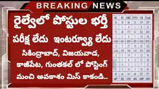 రైల్వే నుండి భారీ నోటిఫికేషన్ విడుదల | SCR 2019 Apprentice | ITI Apprenticeship Notification 2019